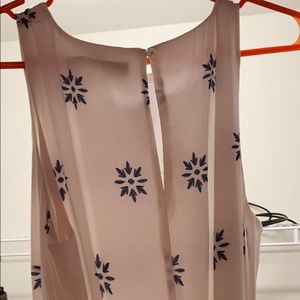 Loft white and blue linen maxi dress